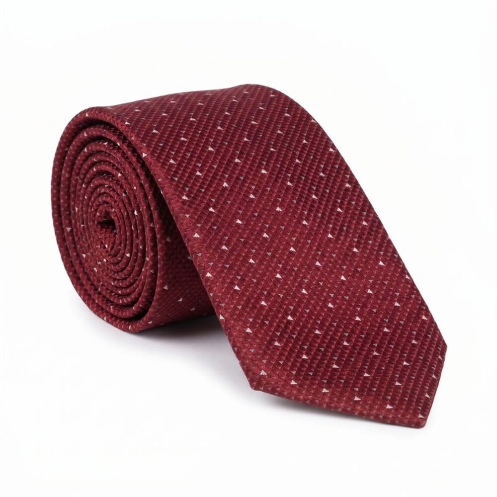 Emporio Armani 100% Silk Red Geometric Tie - Made in Italy